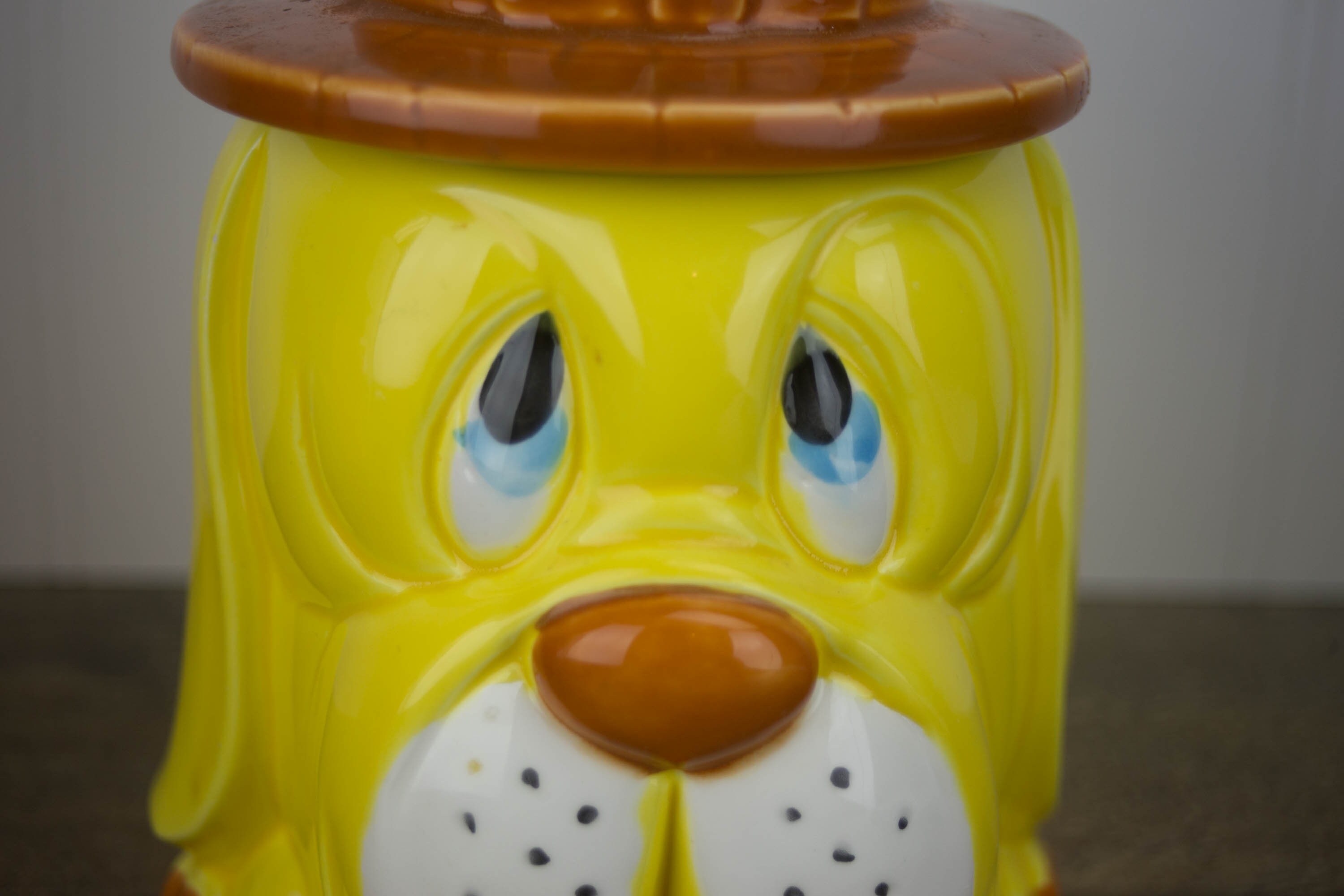Vintage Dog Cookie Jar Made in Japan With Hat as Lid Etsy