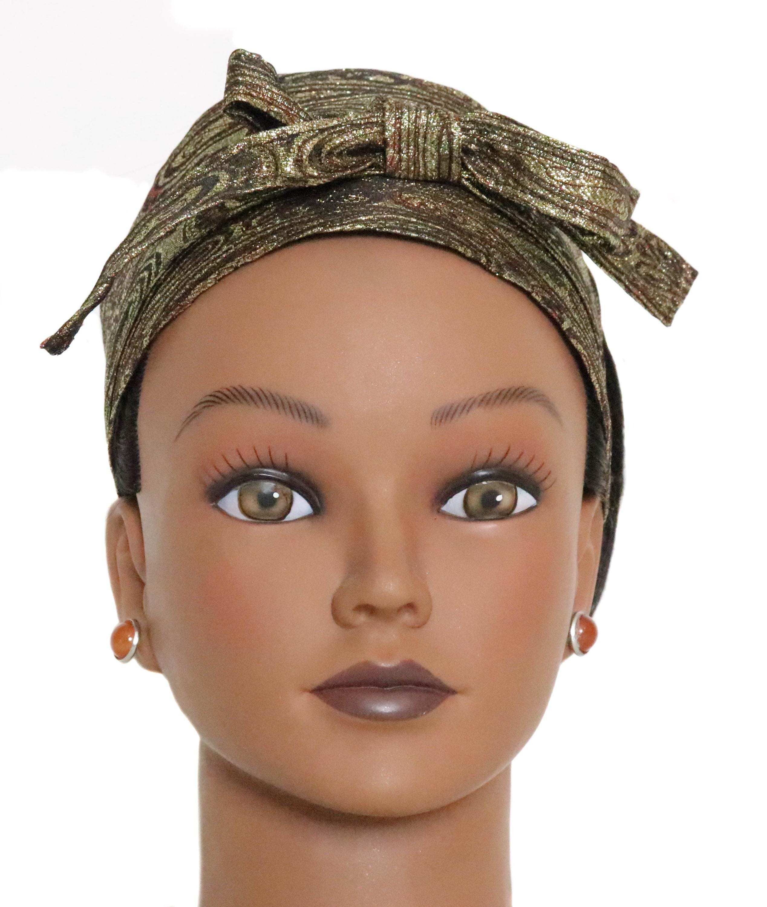 Gold Jacquard Headband: Fashionable Cotton-lined Hair  display picture 3