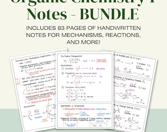 Organic Chemistry 1 Notes (83 Pages) - Whole Course Bundle!