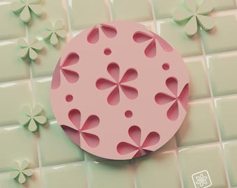 Retro Flower Pattern: Coaster SVG File for Glowforge, 70s Wall Art | Groovy Home Decor