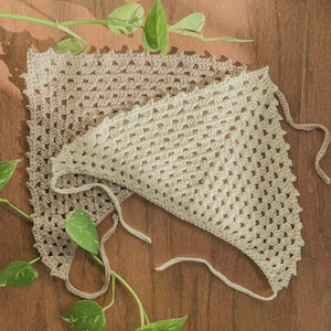 Crochet Bandana Pattern | Floral Triangle Headscarf Tutorial (PDF) image 5