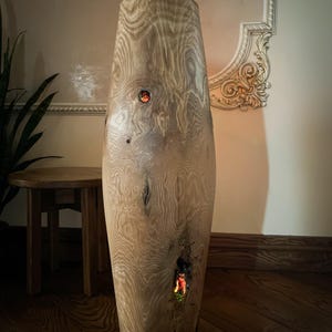 Live Edge Wood Vase: Hand-Carved Rustic Home Decor