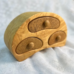 andmade Wood Trinket Box, Drawer Carved Jewelry Chest, Boho Wooden Keepsake Box, Gift for Mom or Wife, Hand Carved Gift for Her Keepsake Box