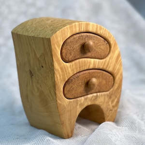 Wooden Crystal Box, Hand Carved Altar Storage, Small Spiritual Gift, Jewelry Storage, Gift for Her, Rustic Jewelry Box, Crystal Lover Gift