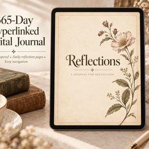365 Hyperlinked Vintage Digital Undated Daily Journal for Goodnotes, iPad, Printable Reflection Journal