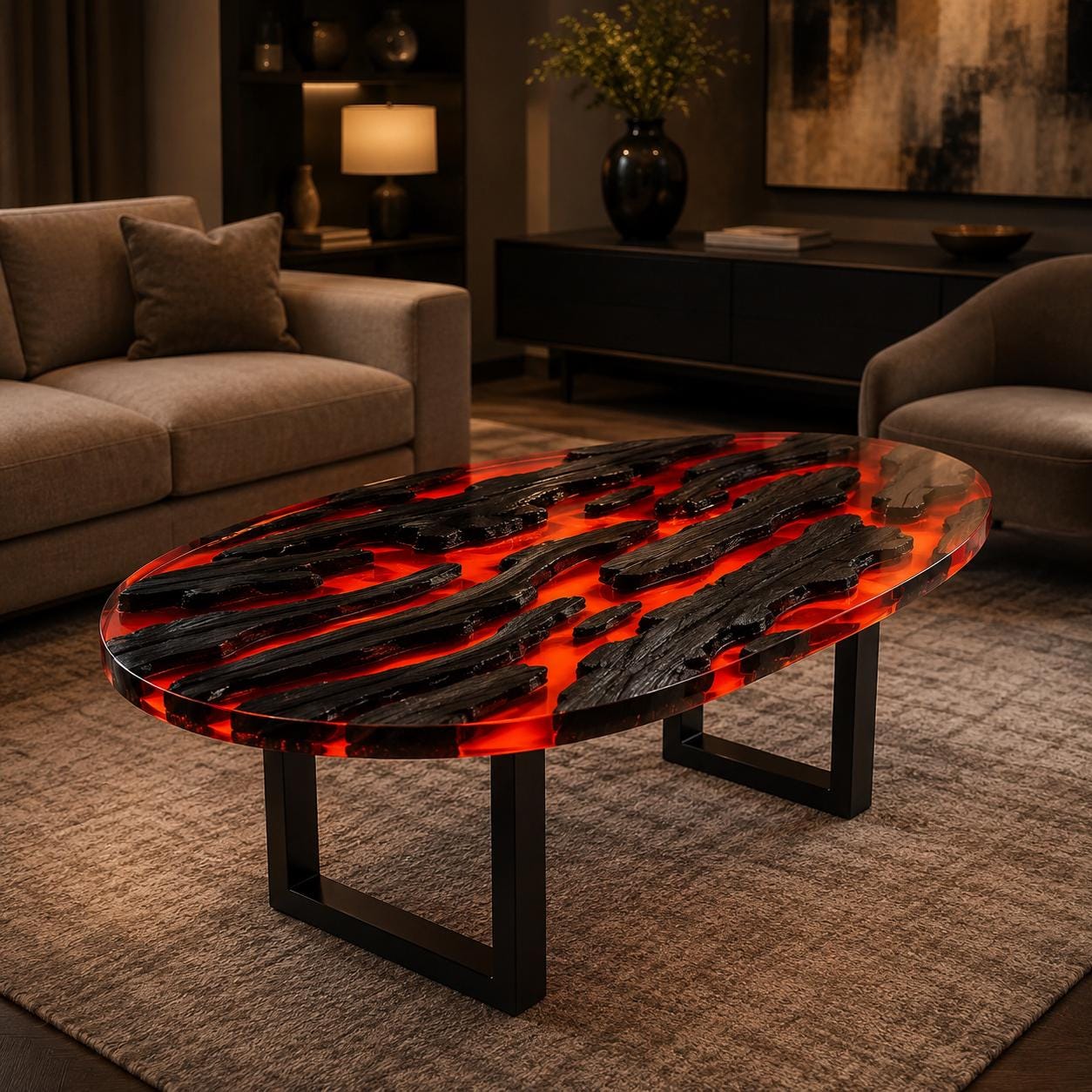 Epoxy Table Burnt Wood - Etsy