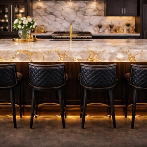 white quartz kitchen island table high end luxury dining setup

modern quartz slab dining table with golden resin detailing