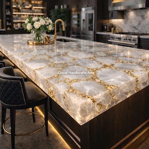 designer white quartz table polished stone luxury furniture