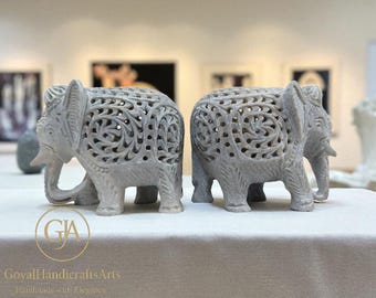 象の石鹸石の置物 - レッド - Etsy 日本