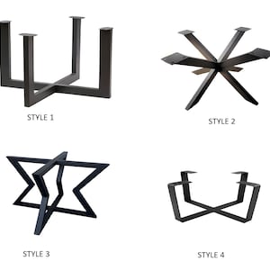 Matte Black Metal Table Legs | Powder Coated Iron Base for Dining & Coffee Tables