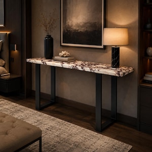 Calacatta Viola Marble Console Table Top, Luxury Natural Stone Entryway Table  [Only Table Top]