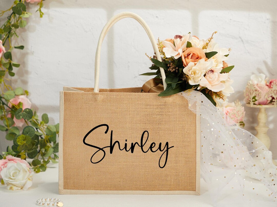 Bridesmaid Beach Bag,personalized Burlap Tote Bag,bridesmaid Gift ...