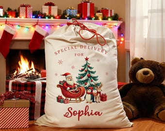 Personalized Large Santa Sack, Christmas Family Santa Bag,Custom Name Santa Gift Bag, Christmas Gift Bag Holiday Gift Bag,Xmas Gift for Kids