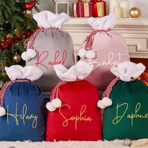 Personalized Christmas Santa Sack,Custom Velvet Santa Sack With Name,Christmas Gift Bag For Kid & Adults,Christmas Toy Sack,Christmas Decor.