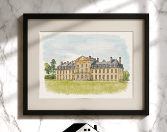 Custom University Portrait – Graduation Watercolor Print