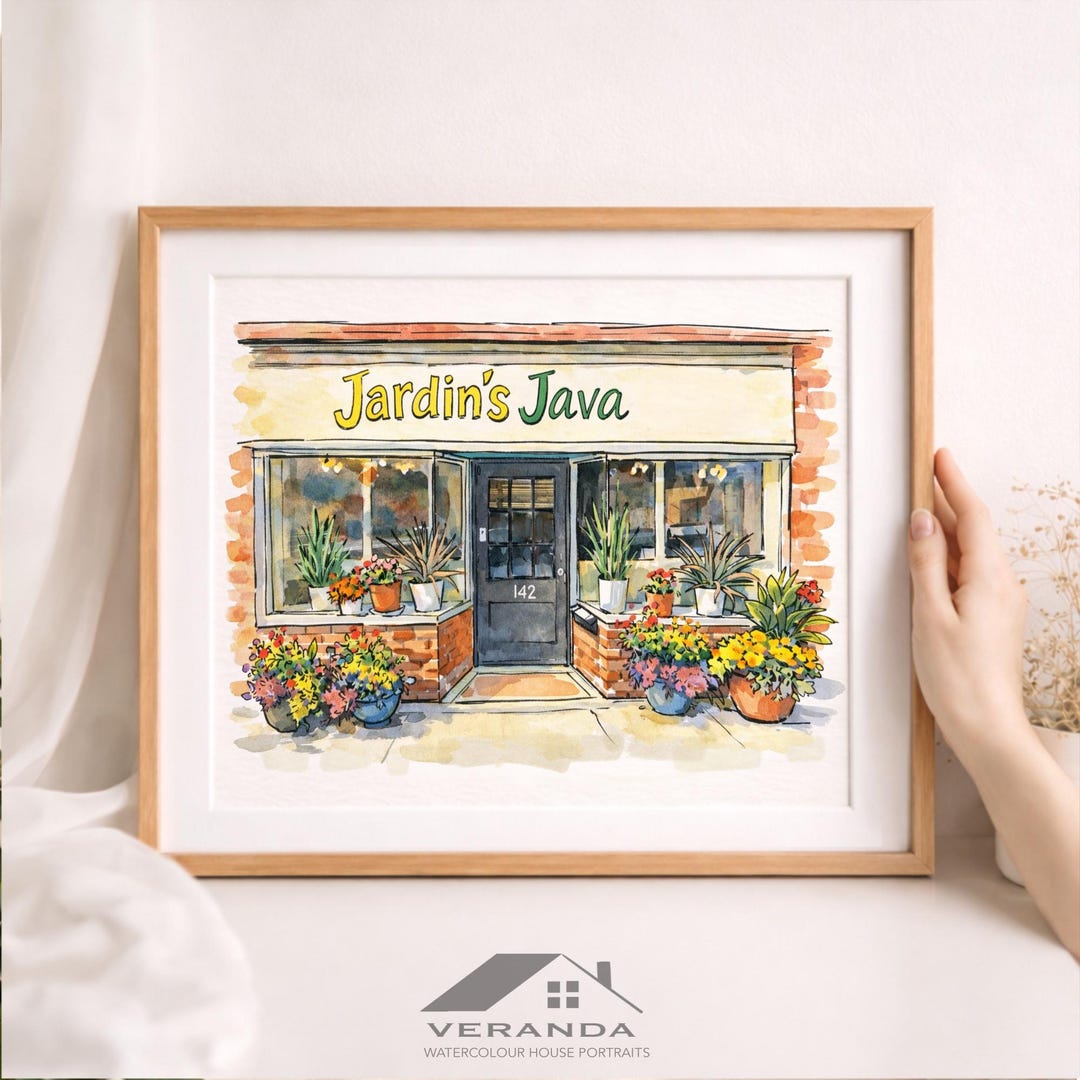 Storefront Portrait Personalized Storefront Watercolor Portrait, Custom Small Business ...