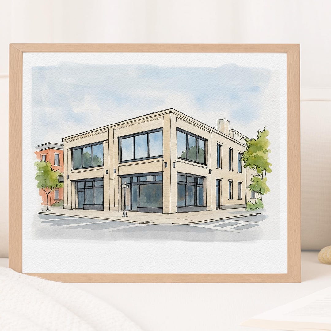 Storefront Portrait Custom Storefront Portrait, Personalized Shop Illustration, Business ...