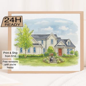 Custom House Sketch from Photo, House Drawing from Photo, House Portrait, Housewarming, New Home Gift, First Home Gift, Realtor Closing Gift