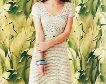 Patrón de vestido de encaje a crochet – Estilo vintage para mujer (Descarga en PDF)