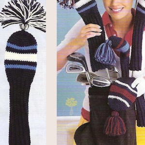 Golf Crochet Headcover Pattern PDF | Handmade Golf Club Covers | Driver Fairway Putter Covers | Instant Digital Download