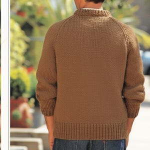 Mönster för stickning av grov ribbad ulltröja – Enkel raglanärm (PDF-nedladdning)