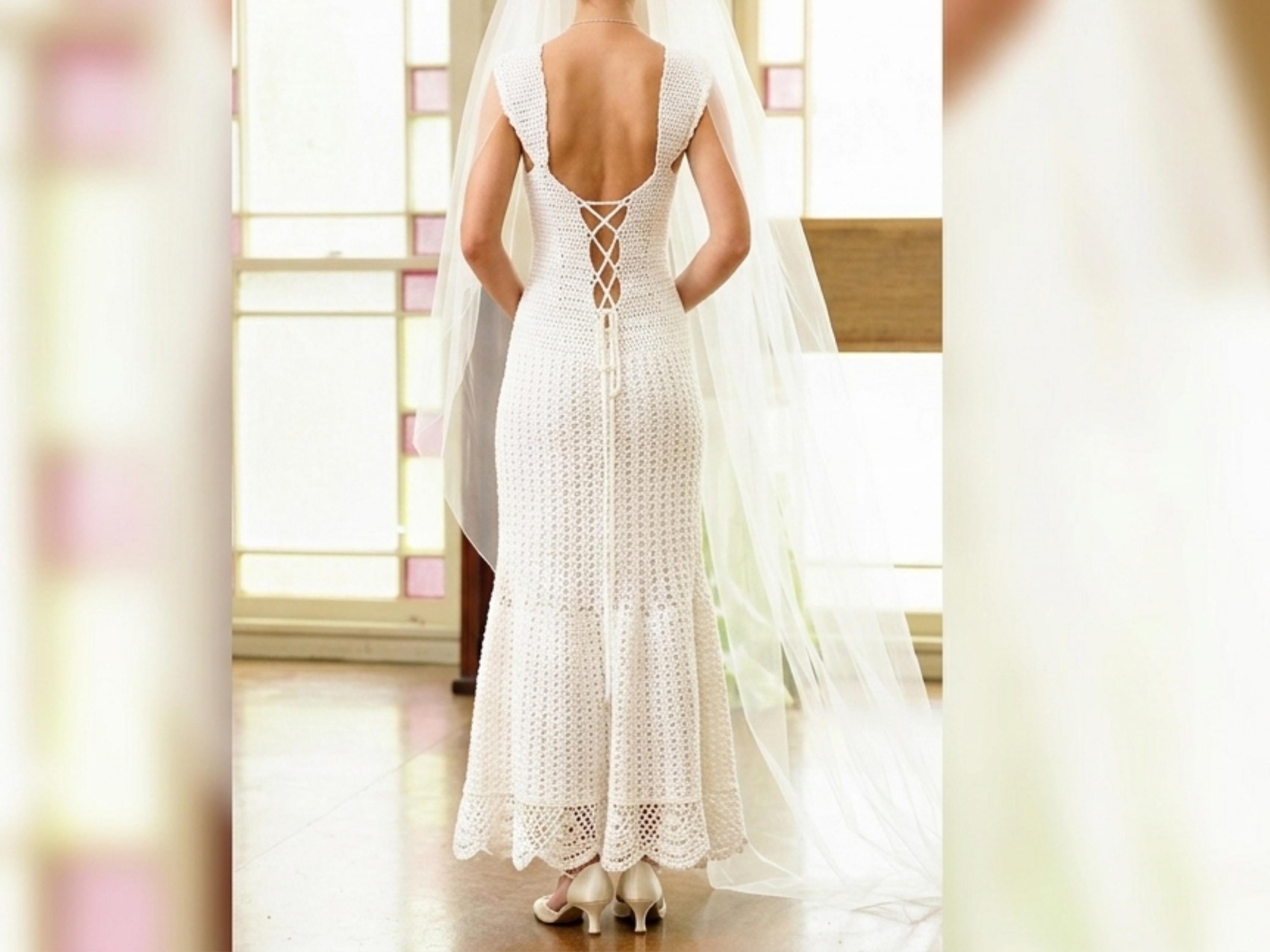 white christmas dresses Vintage 70s Boho Crochet Wedding Dress – Ada's Attic Vintage