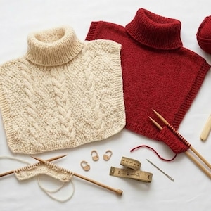 Knitting pattern pdf-Polo neck inserts instant download -easy knitting pattern