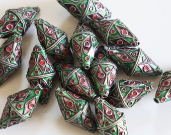 SALE Diamantkugeln - 5mm x 25mm Florale Cloisonne Perlen (2)