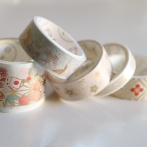 Weißes und goldenes Washi Tape - Japanisches Druckpapier Sticker/ Washi Tape