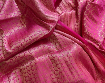 Pink Paisleys Saree  - Art Silk Saree Sari (5 m / 6 yds)