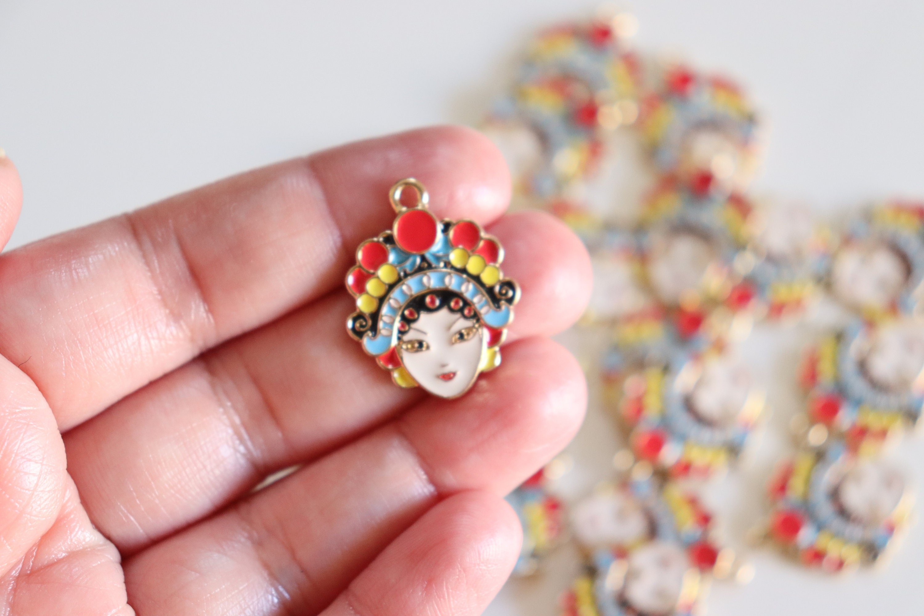 Opera Beauty Chinese Opera Lady metal charms 2 | Etsy