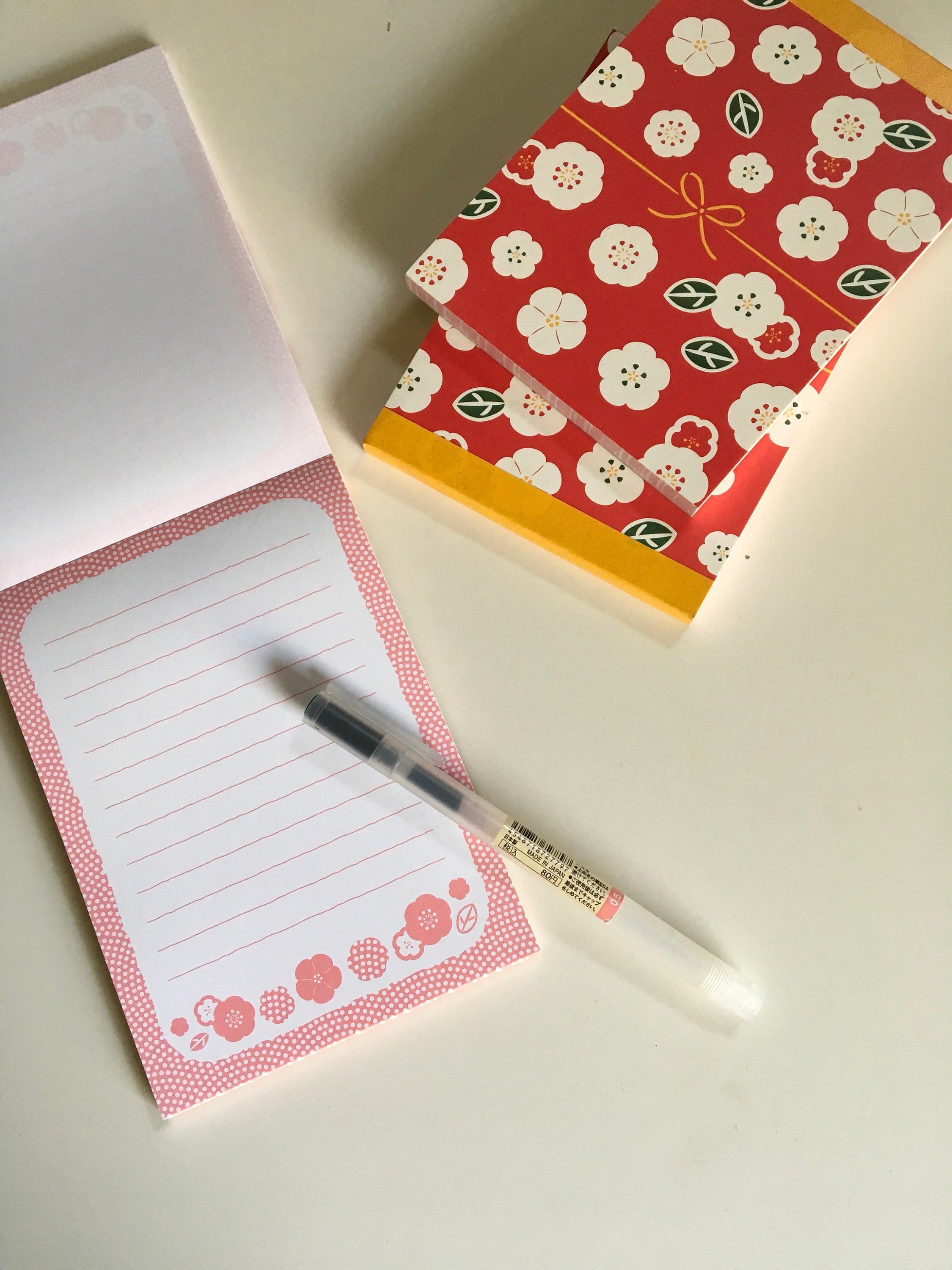 Cute Red Notepad Japanese Motif Notebook 1 Notepad Etsy