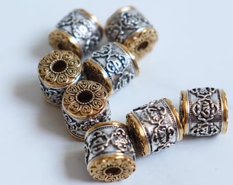 SALE Lotus Mantra beads - Tibetan Silver Beads 11.5mm (1 bead)