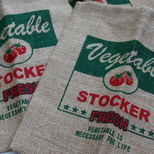 Jute bag - Vintage style Vegetable hand stitched bag