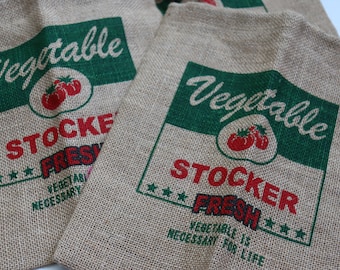 Jute bag - Vintage style Vegetable hand stitched bag