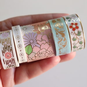 Cinta washi rosa y dorada - Papel de impresión japonés Sticker / Washi Tape