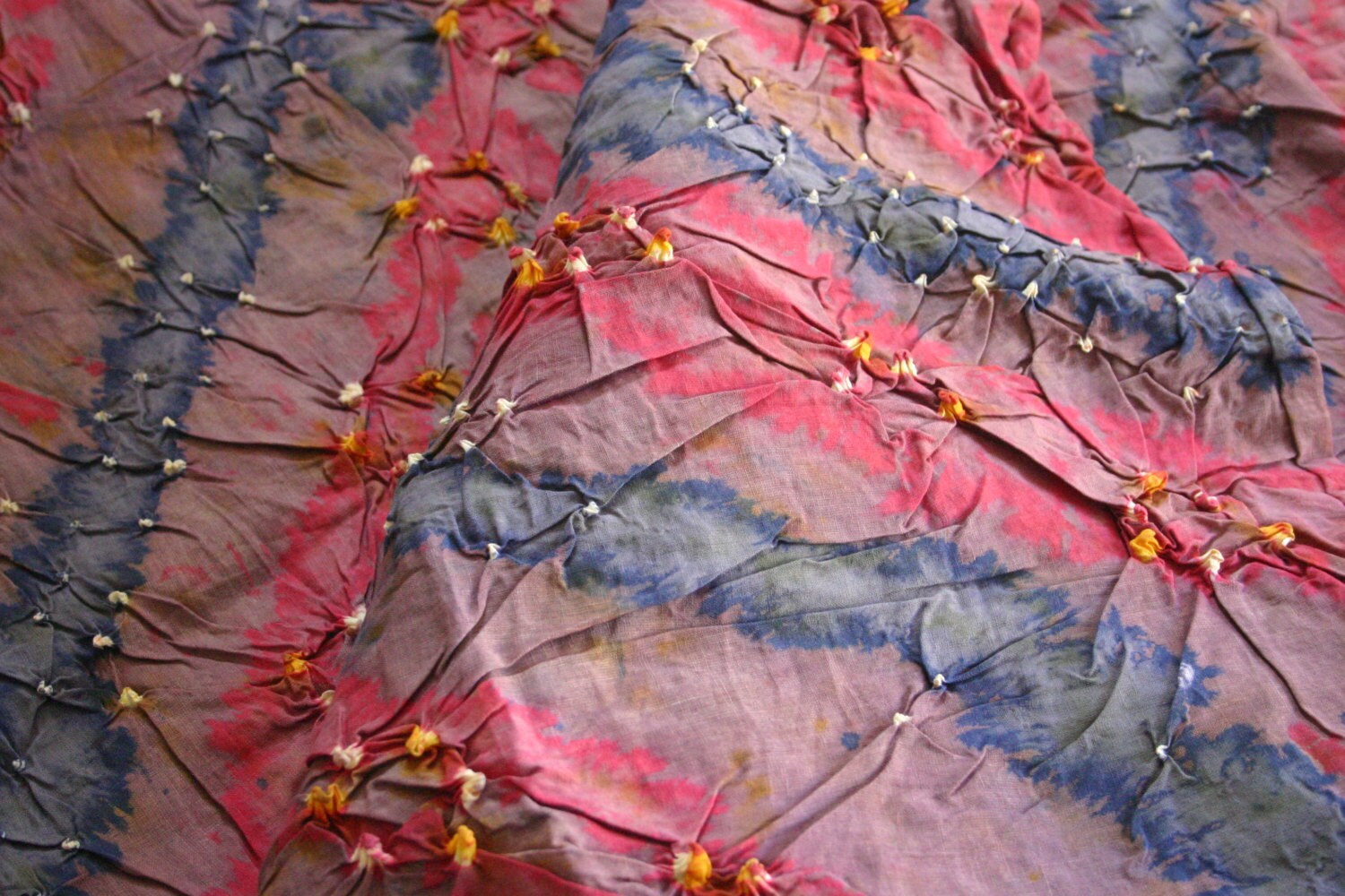 Yellow - Bandhani Tie Dye Cotton Stitched Blouse