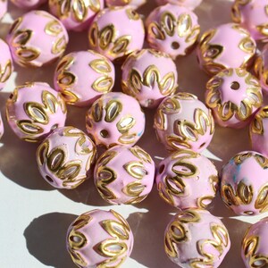 SALE Mauve spheres - Floral Cloisonné Meena beads (2) 13mm