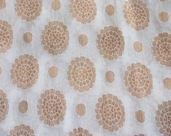 Mandala White - 1 yard of Chiffon Brocade Fabric in White and Gold