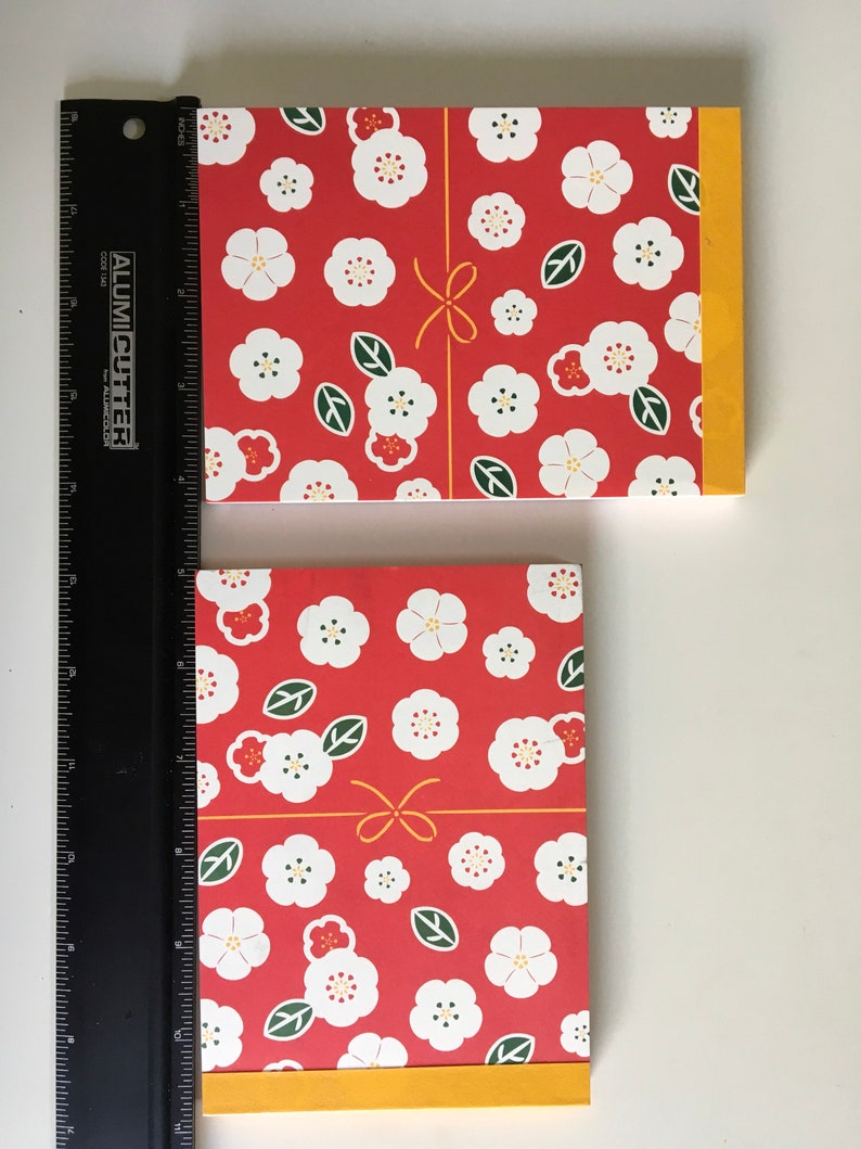 Cute Red Notepad Japanese Motif Notebook 1 Notepad Etsy