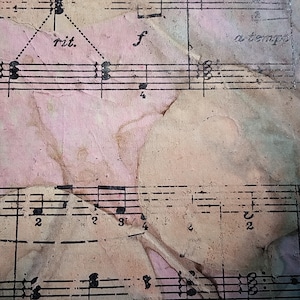 Eco-Friendly Sheet Music Wall Hanging| Music Lovers Pastel Print I 3.5x5.75 Inch | Music Studio Art | Music Lovers  Gift | Musician Gift