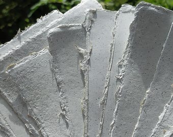 12 Pack Handmade Stone Hued Grass Flecked Paper Sheets (4x6)