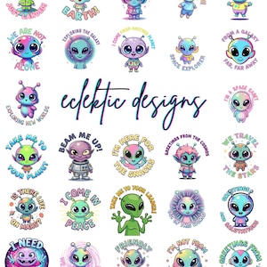 Mélangez et agencez des autocollants vibrants, fantaisistes, extraterrestres galactiques, jolie décoration d'espace, Stickers pour ordinateur portable, cadeaux pour les amoureux de l'espace, articles de fête