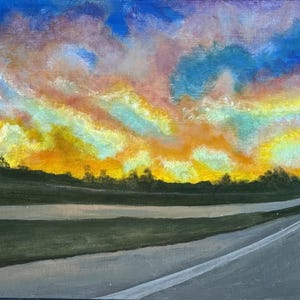Jasper Morning – Original Acrylic Painting (8x10 in) | Colorful Sunrise Landscape on Canvas
