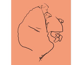 Minimalist Father and Son Line Art Poster, Abstract Family Sketch Print, Emotional Modern Wall Decor, Neutral Matte Paper Art