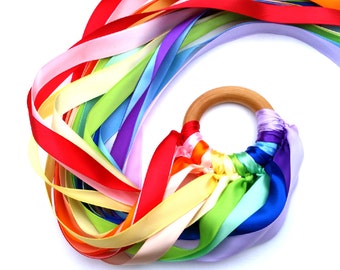 Twelve Color Ribbon Kite Double Rainbow Whirligig Twirling HandKite