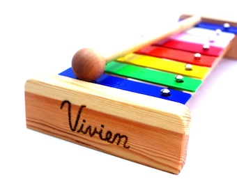 Wooden Toy Xylophone Kid's PERSONALIZED Musical Instrument Waldorf Montessori Music Play
