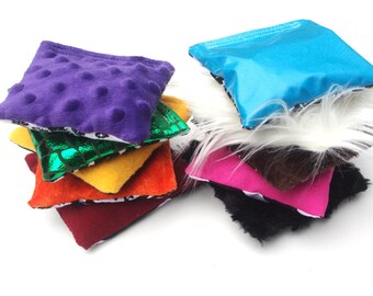 10 Eco-Touch Bags Rainbow of Contrasting Sensory Bean Bag Toss Toys
