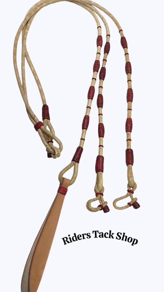 Natural Rope Brown Knots Raw Hide Leather Horse Tack Martinique