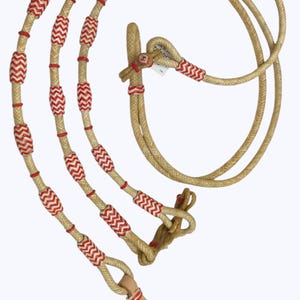 Rênes Romal en cuir brut tressées à la main : sellerie d&#39;équitation western avec bouton-pression en cuir